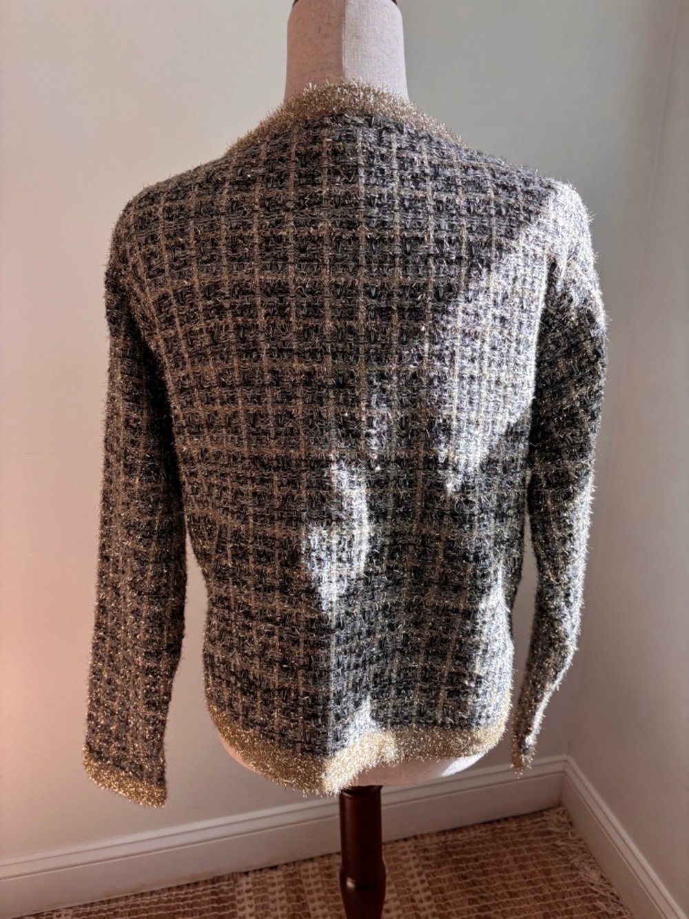 Oliver.o Sparkle Knit Jacket XL SW4204 Gold Lurex - Picture 2 of 5